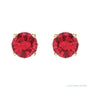 Sapphire Row Lab-Grown Prong-Set Gemstone Stud Earrings - Ruby, 14K Yellow Gold (view 2)