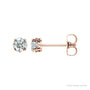 Sapphire Row Lab-Grown Prong-Set Gemstone Stud Earrings - Diamond, 14K Rose Gold