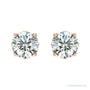 Sapphire Row Lab-Grown Prong-Set Gemstone Stud Earrings - Diamond, 14K Rose Gold (view 2)