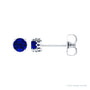 Sapphire Row Lab-Grown Prong-Set Gemstone Stud Earrings - Blue Sapphire, 14K White Gold