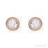 Sapphire Row Natural Rose-Cut Diamond Bezel Stud Earrings - 14K Rose Gold, 5/8 CTW (view 2)