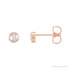 Sapphire Row Natural Rose-Cut Diamond Bezel Stud Earrings - 14K Rose Gold