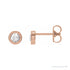 Sapphire Row Natural Rose-Cut Diamond Bezel Stud Earrings - 14K Rose Gold