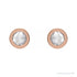 Sapphire Row Natural Rose-Cut Diamond Bezel Stud Earrings - 14K Rose Gold (view 2)