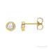 Sapphire Row Natural Rose-Cut Diamond Bezel Stud Earrings - 14K Yellow Gold