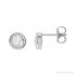 Sapphire Row Natural Rose-Cut Diamond Bezel Stud Earrings - 14K White Gold, 5/8 CTW