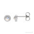 Sapphire Row Natural Cabochon Gemstone Bezel Stud Earrings - Rainbow Moonstone, Platinum, 4 mm