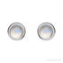 Sapphire Row Natural Cabochon Gemstone Bezel Stud Earrings - Rainbow Moonstone, Platinum, 5 mm (view 2)