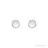 Sapphire Row Natural Cabochon Gemstone Bezel Stud Earrings - Rainbow Moonstone, Platinum (view 2)