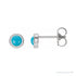 Sapphire Row Natural Cabochon Gemstone Bezel Stud Earrings - Turquoise, 14K White Gold, 4 mm
