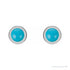 Sapphire Row Natural Cabochon Gemstone Bezel Stud Earrings - Turquoise, 14K White Gold, 4 mm (view 2)