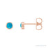 Sapphire Row Natural Cabochon Gemstone Bezel Stud Earrings - Turquoise, 14K Rose Gold