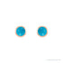 Sapphire Row Natural Cabochon Gemstone Bezel Stud Earrings - Turquoise, 14K Rose Gold (view 2)
