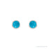 Sapphire Row Natural Cabochon Gemstone Bezel Stud Earrings - Turquoise, 14K White Gold (view 2)