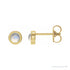 Sapphire Row Natural Cabochon Gemstone Bezel Stud Earrings - Rainbow Moonstone, 14K Yellow Gold, 4 mm