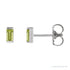Sapphire Row Natural Gemstone Channel-Set Baguette Stud Earrings - Peridot, Platinum
