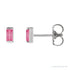 Sapphire Row Natural Gemstone Channel-Set Baguette Stud Earrings - Pink Tourmaline, 14K White Gold