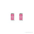 Sapphire Row Natural Gemstone Channel-Set Baguette Stud Earrings - Pink Tourmaline, 14K White Gold (view 2)