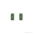 Sapphire Row Natural Gemstone Channel-Set Baguette Stud Earrings - Green Tourmaline, Platinum (view 2)