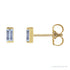 Sapphire Row Natural Gemstone Channel-Set Baguette Stud Earrings - Tanzanite, 14K Yellow Gold