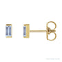 Sapphire Row Natural Gemstone Channel-Set Baguette Stud Earrings - Tanzanite, 14K Yellow Gold