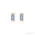 Sapphire Row Natural Gemstone Channel-Set Baguette Stud Earrings - Tanzanite, 14K Yellow Gold (view 2)