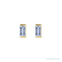 Sapphire Row Natural Gemstone Channel-Set Baguette Stud Earrings - Tanzanite, 14K Yellow Gold (view 2)