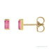 Sapphire Row Natural Gemstone Channel-Set Baguette Stud Earrings - Pink Tourmaline, 14K Yellow Gold