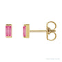 Sapphire Row Natural Gemstone Channel-Set Baguette Stud Earrings - Pink Tourmaline, 14K Yellow Gold