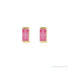 Sapphire Row Natural Gemstone Channel-Set Baguette Stud Earrings - Pink Tourmaline, 14K Yellow Gold (view 2)