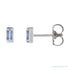 Sapphire Row Natural Gemstone Channel-Set Baguette Stud Earrings - Tanzanite, Platinum