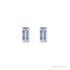 Sapphire Row Natural Gemstone Channel-Set Baguette Stud Earrings - Tanzanite, Platinum (view 2)