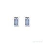 Sapphire Row Natural Gemstone Channel-Set Baguette Stud Earrings - Tanzanite, Platinum (view 2)