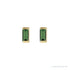 Sapphire Row Natural Gemstone Channel-Set Baguette Stud Earrings - Green Tourmaline, 14K Yellow Gold (view 2)