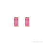 Sapphire Row Natural Gemstone Channel-Set Baguette Stud Earrings - Pink Tourmaline, 14K Rose Gold (view 2)