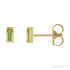 Sapphire Row Natural Gemstone Channel-Set Baguette Stud Earrings - Peridot, 14K Yellow Gold