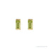 Sapphire Row Natural Gemstone Channel-Set Baguette Stud Earrings - Peridot, 14K Yellow Gold (view 2)