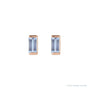 Sapphire Row Natural Gemstone Channel-Set Baguette Stud Earrings - Tanzanite, 14K Rose Gold (view 2)