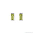 Sapphire Row Natural Gemstone Channel-Set Baguette Stud Earrings - Peridot, 14K White Gold (view 2)