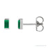 Sapphire Row Lab-Grown Gemstone Channel-Set Baguette Stud Earrings - Emerald, Platinum