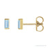 Sapphire Row Lab-Grown Gemstone Channel-Set Baguette Stud Earrings - Aqua Sapphire, 14K Yellow Gold