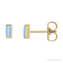 Sapphire Row Lab-Grown Gemstone Channel-Set Baguette Stud Earrings - Aqua Sapphire, 14K Yellow Gold