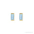 Sapphire Row Lab-Grown Gemstone Channel-Set Baguette Stud Earrings - Aqua Sapphire, 14K Yellow Gold (view 2)