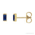 Sapphire Row Lab-Grown Gemstone Channel-Set Baguette Stud Earrings - Blue Sapphire, 14K Yellow Gold