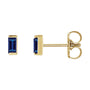Sapphire Row Lab-Grown Gemstone Channel-Set Baguette Stud Earrings - Blue Sapphire, 14K Yellow Gold
