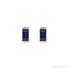 Sapphire Row Lab-Grown Gemstone Channel-Set Baguette Stud Earrings - Blue Sapphire, 14K Yellow Gold (view 2)