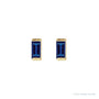 Sapphire Row Lab-Grown Gemstone Channel-Set Baguette Stud Earrings - Blue Sapphire, 14K Yellow Gold (view 2)