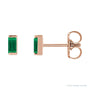 Sapphire Row Lab-Grown Gemstone Channel-Set Baguette Stud Earrings - Emerald, 14K Rose Gold