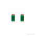 Sapphire Row Lab-Grown Gemstone Channel-Set Baguette Stud Earrings - Emerald, 14K Rose Gold (view 2)