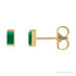 Sapphire Row Lab-Grown Gemstone Channel-Set Baguette Stud Earrings - Emerald, 14K Yellow Gold